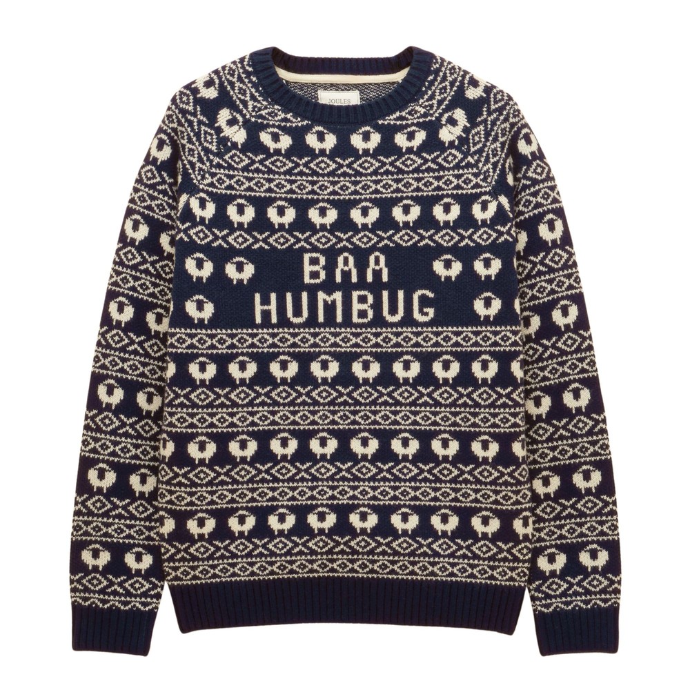 Joules Baa Humbug Christmas Jumper Navy