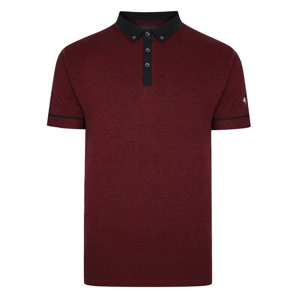 Jacquard Diamond Polo Shirt Maroon