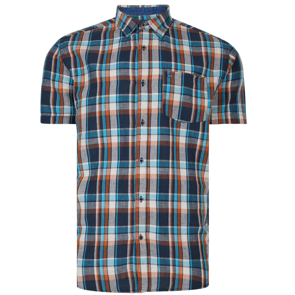 Short Sleeve Turquoise Check Shirt Turquoise