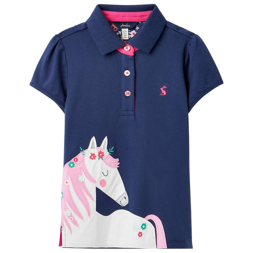 Girls Moxie Polo Shirt Flower Horse