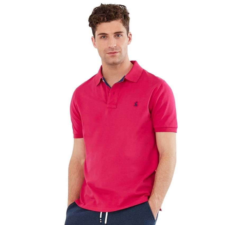 Mens Woody Polo Shirt - River Blue Dark Raspberry