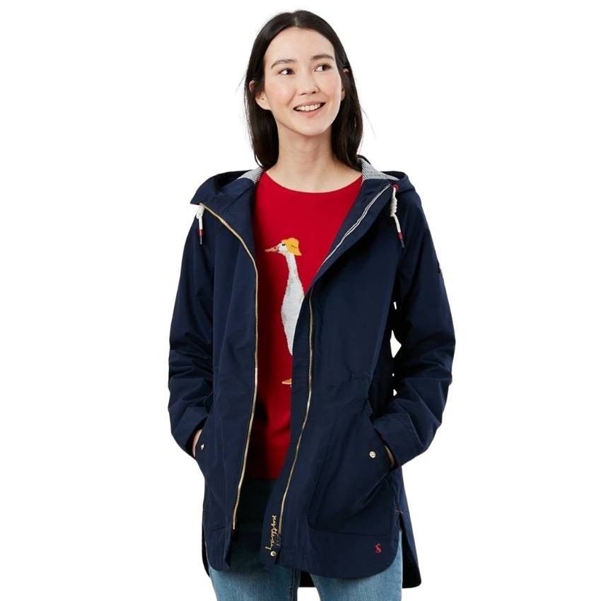 Womens Joules Womens Shoreside Coastal Waterproof Coat in French Navy