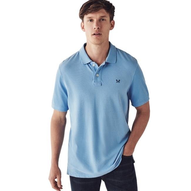 Crew Clothing Classic Pique Polo Shirt  Sky