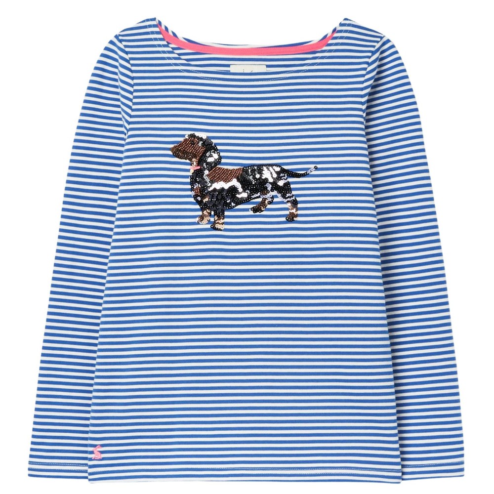 Womens Joules Womens Harbour Luxe Long Sleeve Jersey Top in Cream