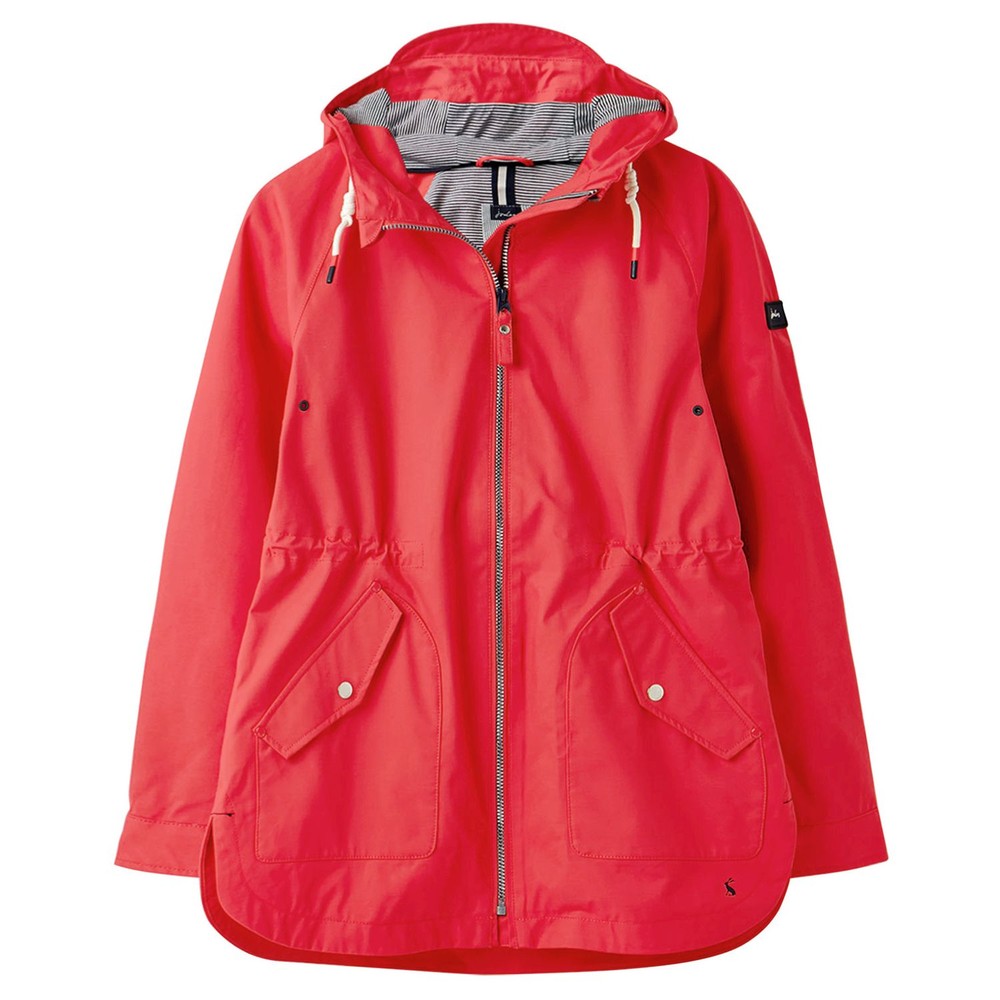 Womens Joules Womens Shoreside Coastal Waterproof Coat in Red