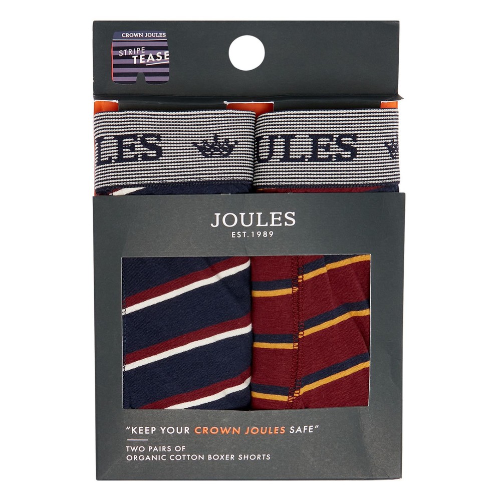 Mens Joules Mens Crown Joules Underwear 2 Pk in Stripe Duo